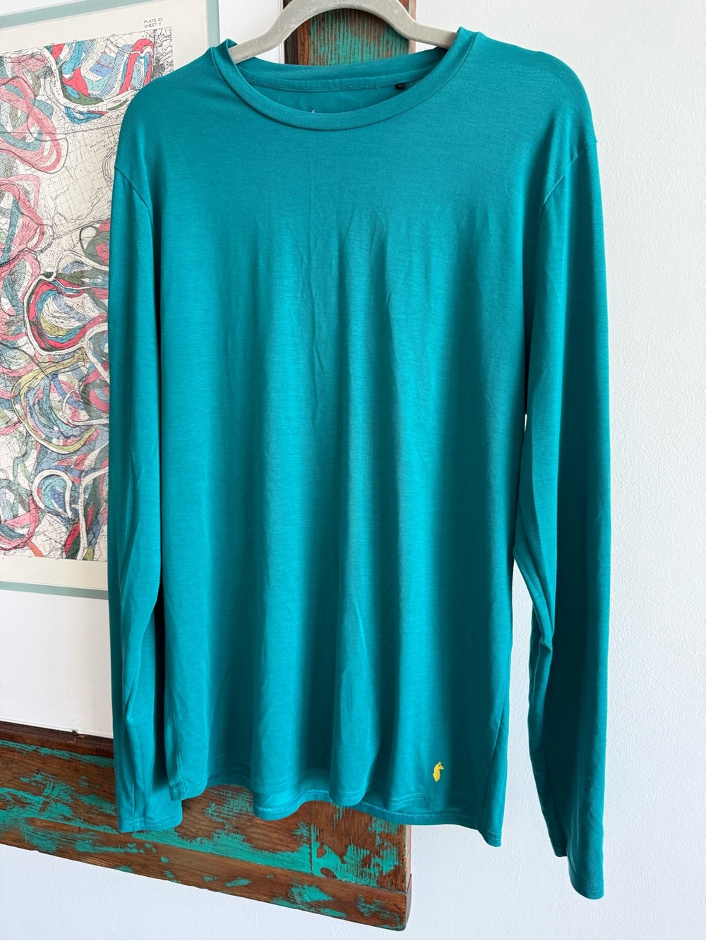 Cotopaxi Men's Long Sleeve stretch Crewneck Shirt - Teal | size Medium
